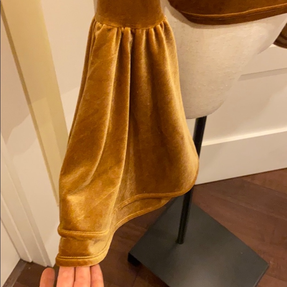 Torn Ronny Kobo| Marigold Velvet bell sleeve top - Picture 2 of 4